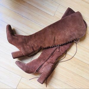 Zara knee high leather boots